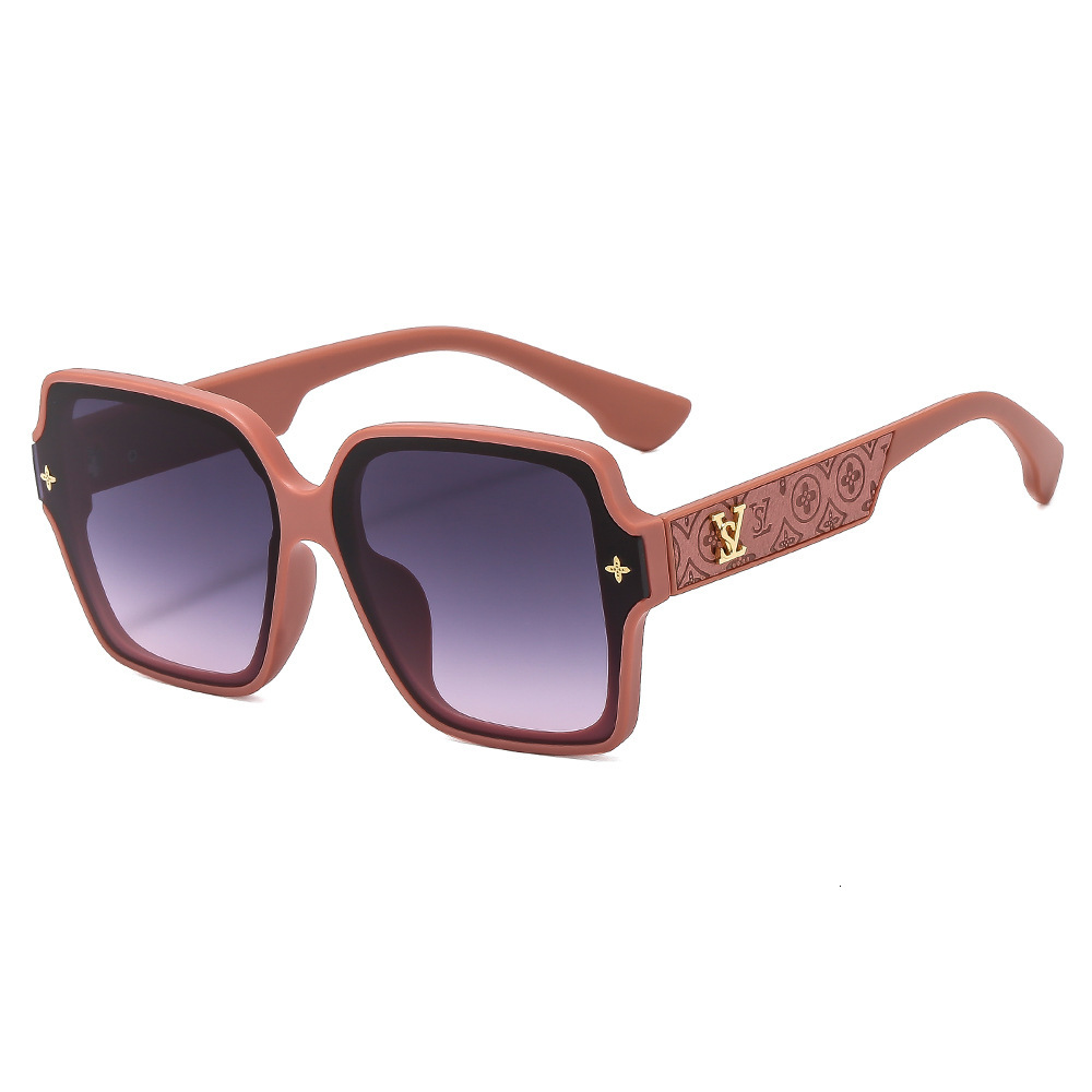 Luxury Fashion Designer Sunglasses 2025 New Yangshulin Square Large Frame Letter For Women High-End Fashion Sunglasses