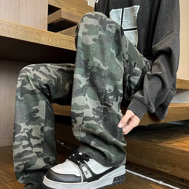 Men's Jeans Camouflage Jeans Men Straight Pants Patchwork Male Jean Fit Patchwork Streetwear Men's Trousers Denim Large Size Hip Hop H260924 - view 3