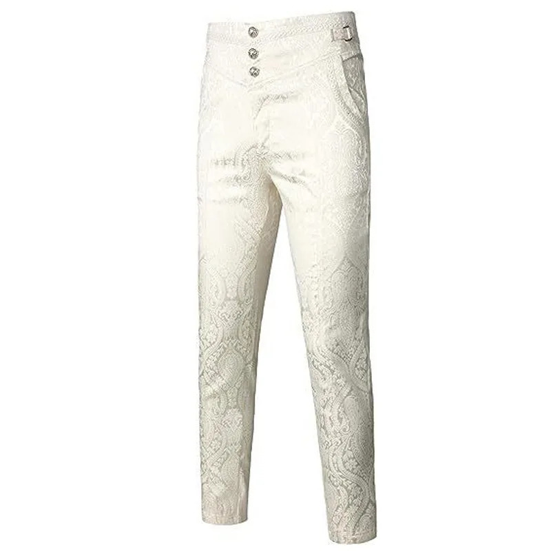 Gothic Snake Print Jacquard Pants Wedding Men's Costume Casual Skinny Straight Trouser Jeans Vintage Steampunk Victorian Outfit 260923 - view 4