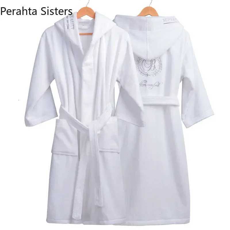 Lounge Women's Sleep Classic White Winter Robe 100% Cotton Terry Towel Bathrobe For Men Women Hotel Home Thick Warm Dressing Gown Kimono Robes 20 - view 5