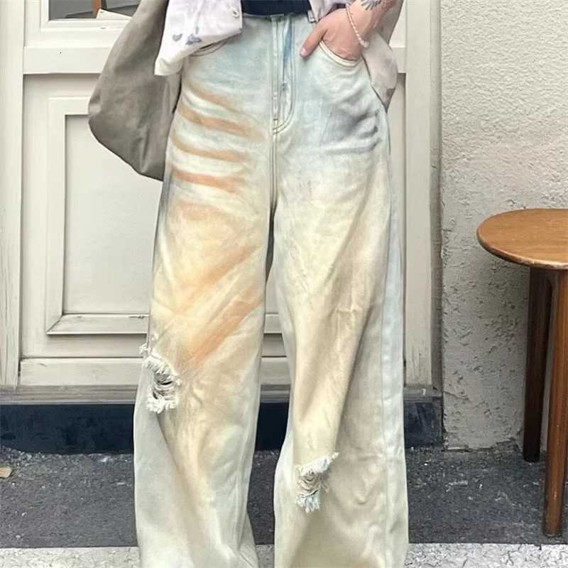 Men's Jeans Spring Men's Vintage Distressed Straight-leg Jeans Hip Hop Fashion Ripped Baggy Denim Pants 2026 New Casual Y2K Streetwear Jean  - view 4