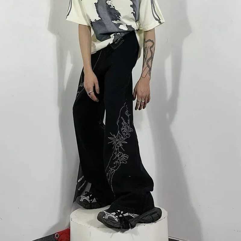 Men's Jeans 2026 New Goth Vintage Embroidered Baggy Jeans For Men Punk Hip Hop Harajuku Denim Pants Y2K Streetwear Straight Wide Leg Jean H260924