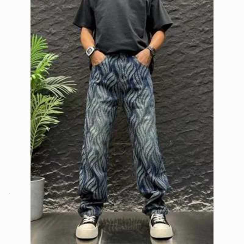 Men's Jeans Spring and Autumn European Street Style Jeans Men's Vintage Korean Embroidery Casual Harajuku Elastic Trousers H260924 - view 4