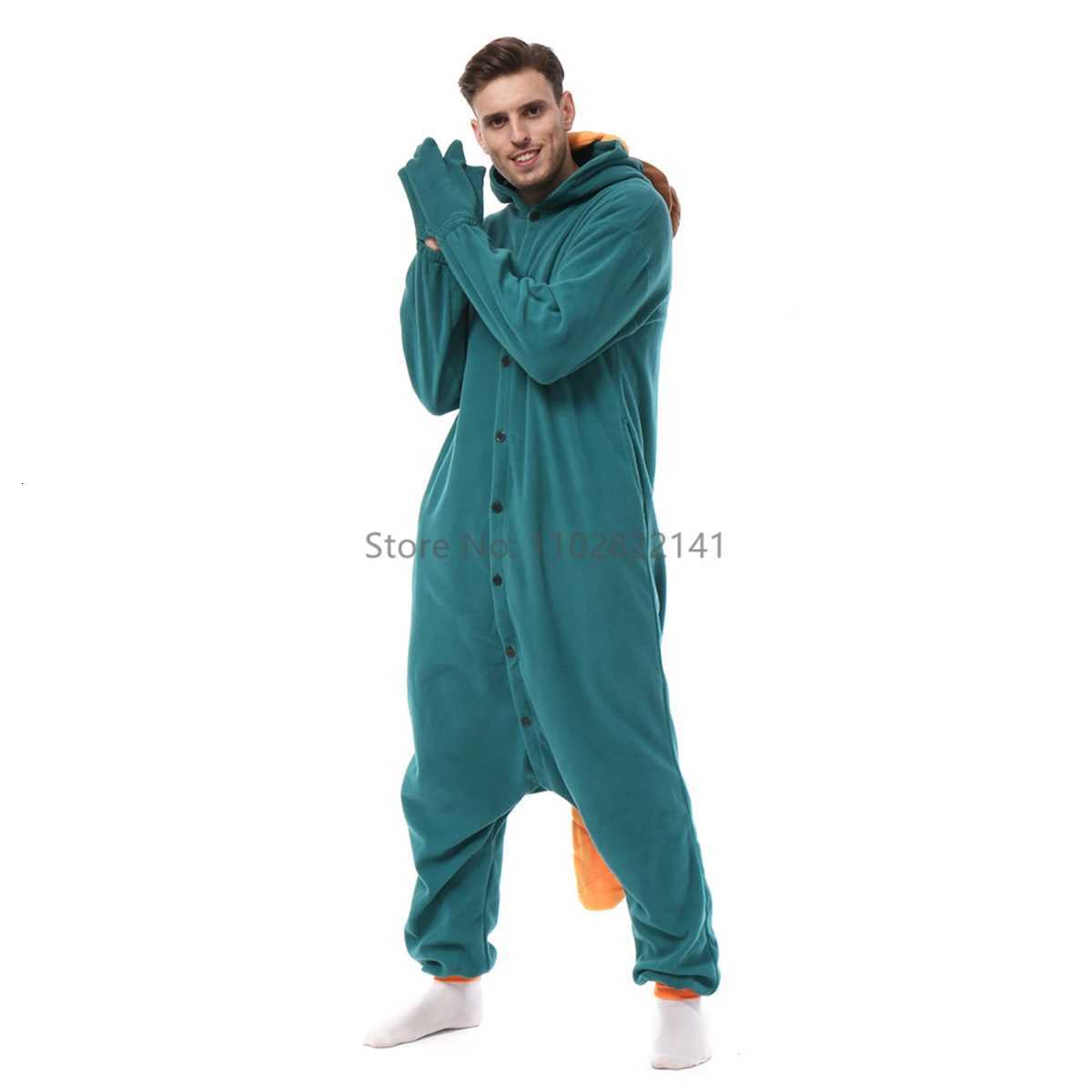 Sleep Lounge Women's Favofans Adult Halloween Onesie Cartoon Green Duck Pajamas For Women Men Animal Kigurumi Pyjamas Homewear Cosplay Party Cost - view 6