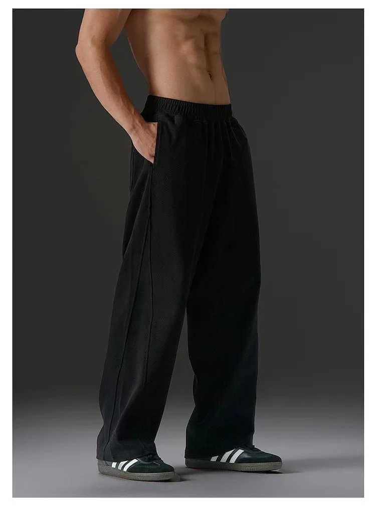 Men's Pants Men's Sweatpants Elastic Waist Joggers Track Pants Casual Sport Fitness Gym Clothing Autumn All-Match Loose Comfy Trousers D2609 - view 4