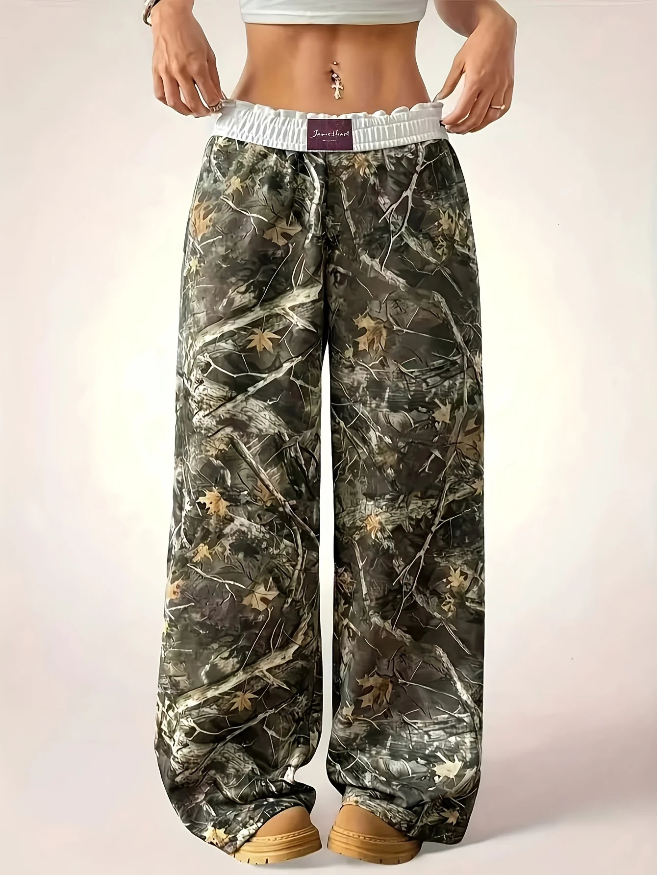 Ladies Casual Camouflage Printed WideLeg Pants Are Comfortable to Wear and Suitable for Daily Travel 260924 - view 5