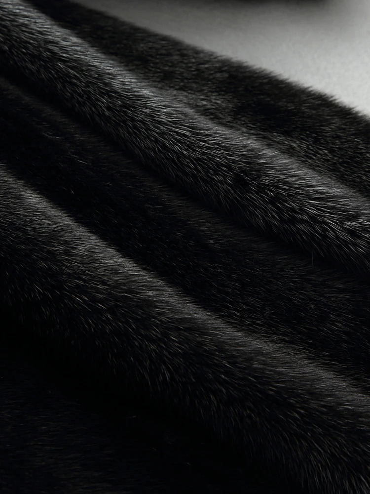 Lautaro Winter y Long Black Faux Mink Fur Coat Women with Hood Long Sleeve Elegant Thick Warm Fluffy Furry Jacket 6xl 7xl 260922 - view 6