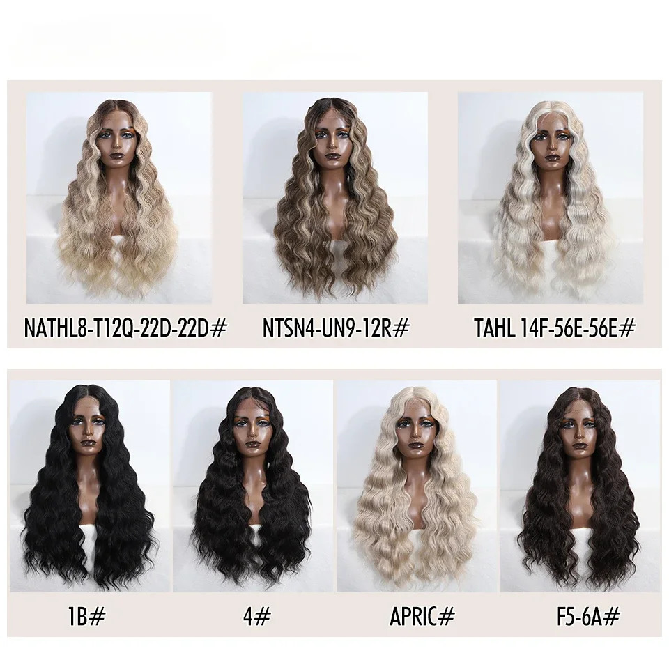 FREEDOM Synthetic Lace Front Wigs For Women 28 Inch LLong Oose Body Wavy Lace Wig Ombre Brown Blonde White Wig Cosplay Wigs 260922 - view 5