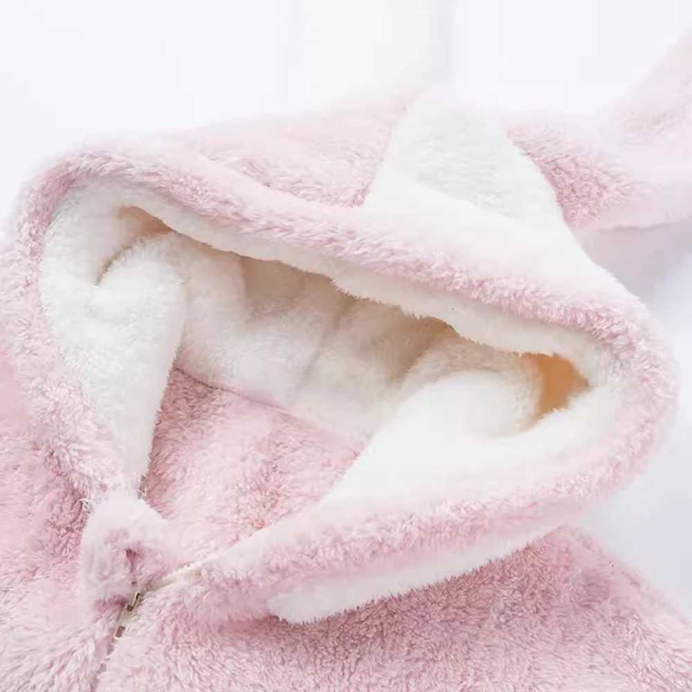 Lounge Women's Sleep Thick Warm Flannel Winter Adult Animal Onesie Pajamas Pink Rabbit Sweet Lovely Women Cosplay Costume Sleepwear One-Piece Pyj - view 3