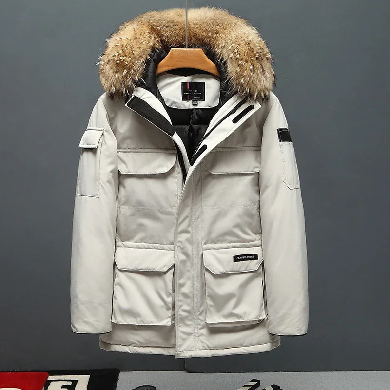 Winter Men Casual Puffer Jackets Hooded Fur Collar Duck Down Coats High Quality Male Windproof Waterproof Coats Warm Parkas 260923 - view 5