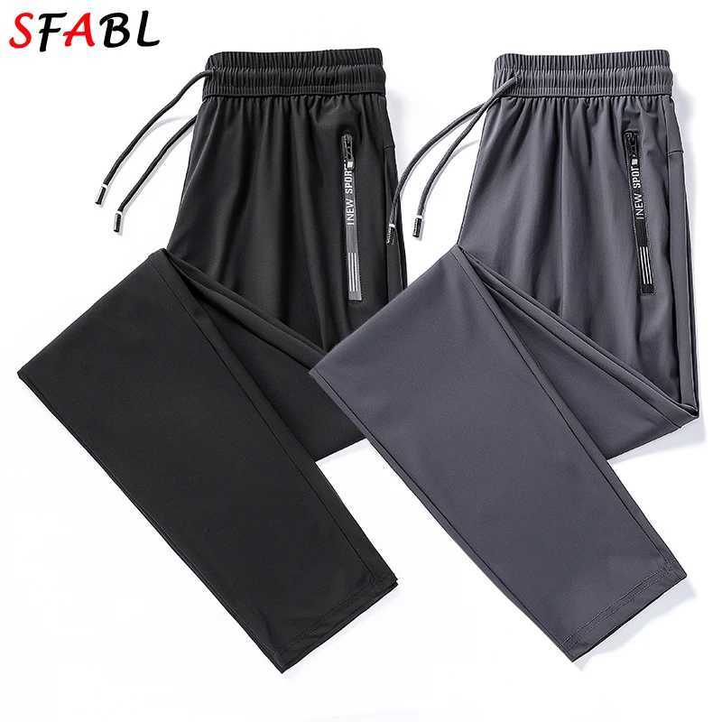 Men's Pants Summer Quick Dry Gym Fitness Men's Pants Breathable Running Jogging Sweatpants Trousers for Men Sports Pants Man Black Gray 3XL 