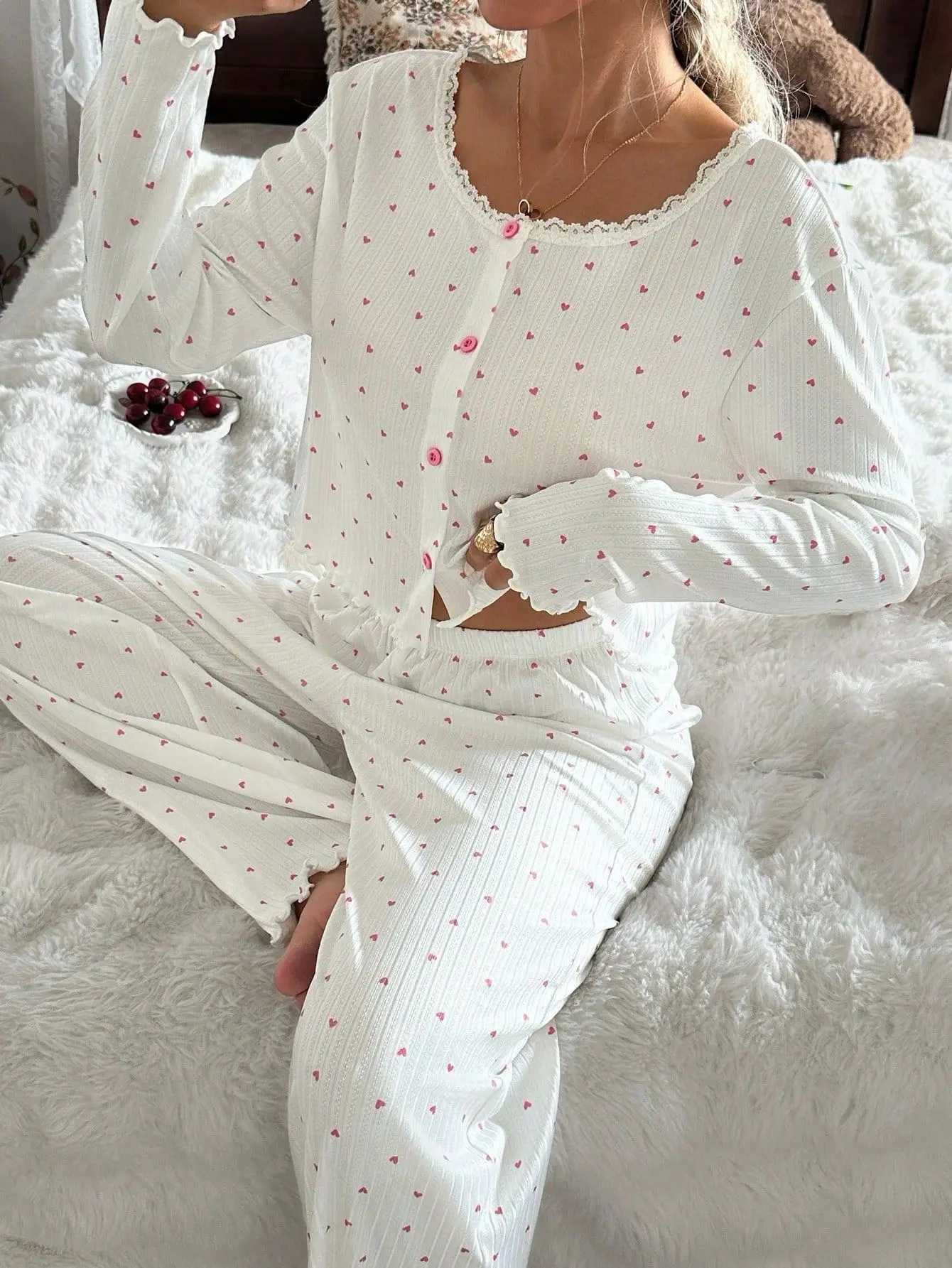 Women's Sleep Lounge Nightwear for Woman Sleepwear Autumn Pajamas Set Woman Matching Sets Women's Home Clothes Long Sleeve Pajamas Night Wea - view 3