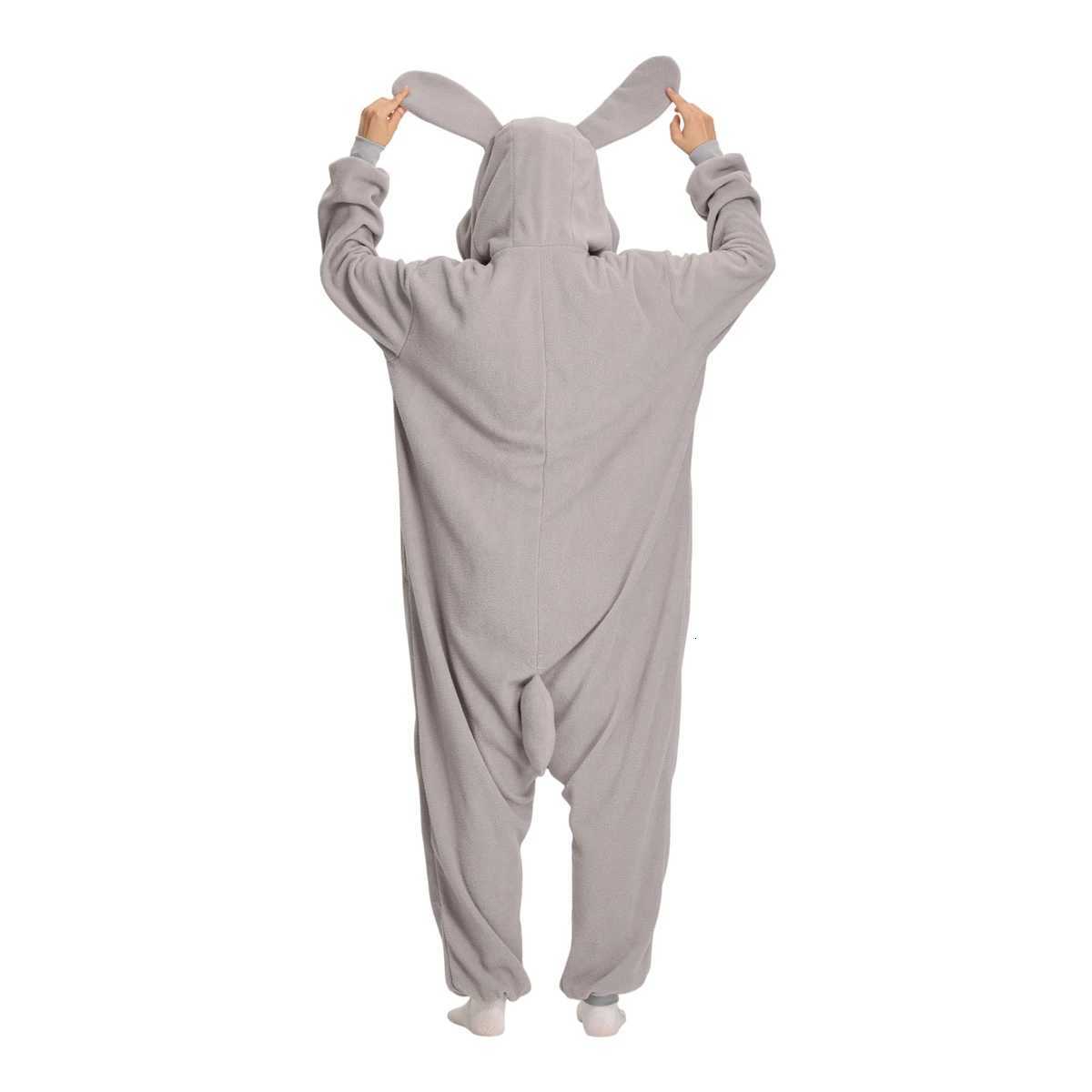 Lounge Women's Sleep ELEIMOS Halloween Onesie Gray Rabbit For Women Men Adult Animal Kigurumis Pyjamas Cartoon Pajama Homewear Cosplay CostumeC26 - view 7