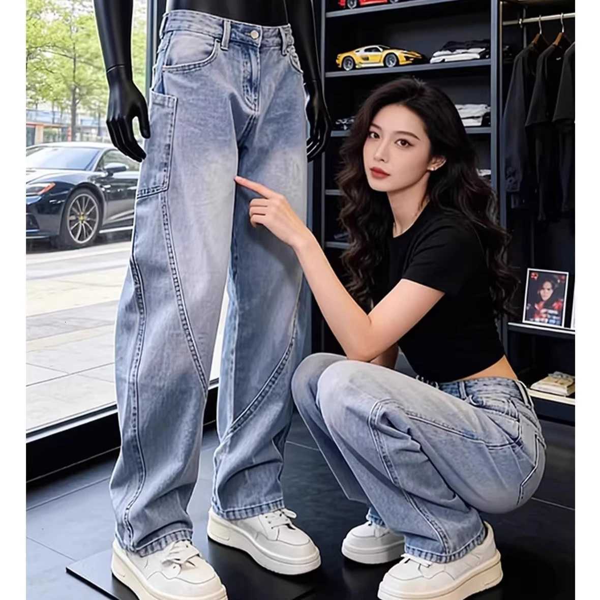 Men's Jeans Y2k New Baggy Jeans Men Women Hip Hop Harajuku Trousers Wide Leg Denim Pants Men's Jeans Streetwear Korean Oversized Cargo Pants