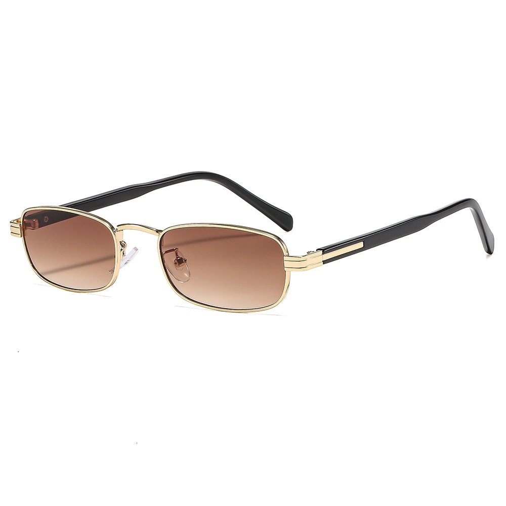 Luxury Brand Designer Sunglasses New Trendy Retro Metal Square Small-Frame Sunglasses, Ins-Style Personalized Casual Simple Driving Sun Protection Gla - view 3