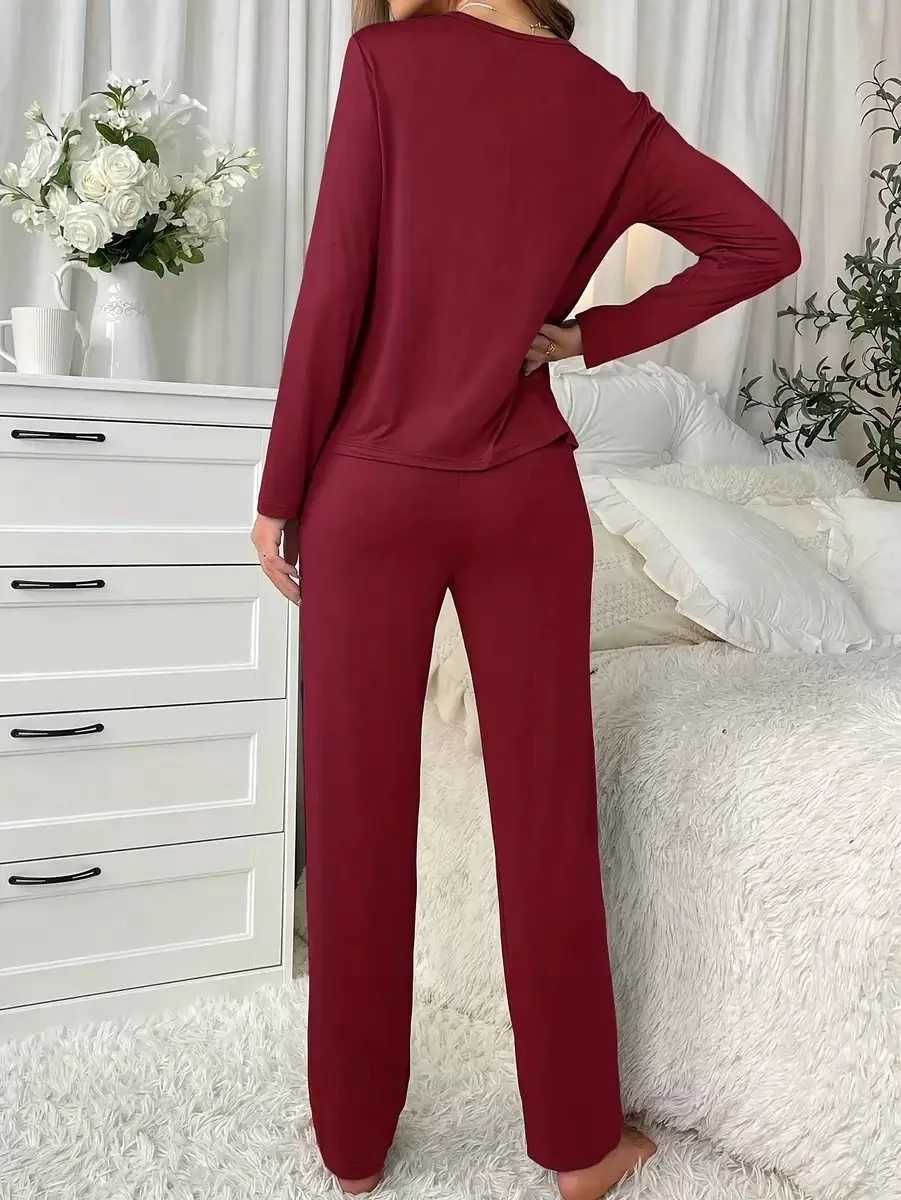 Women's Sleep Lounge spring Autumn Women's Pajamas Set Long Sleeve T-shirt Tops and Long Pants Sets Home Wear Loungewear Female Sleepwear H2 - view 6