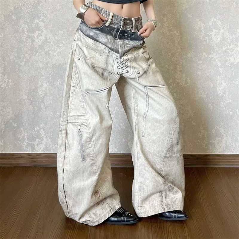 Men's Jeans Men's Hip Hop Fashion Straight Baggy Jeans American Retro 3D Chain Print Denim Pantalones Y2K Streetwear Graphic Straight Jean H - view 5
