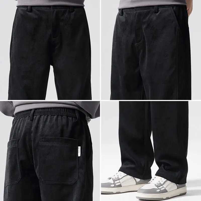 Men's Pants Men's Autumn Winter Corduroy Casual Y2K Pants Chenille Thick Stretch Business Trousers Mid-rise Brand Winter Thermal Baggy Pants - view 5