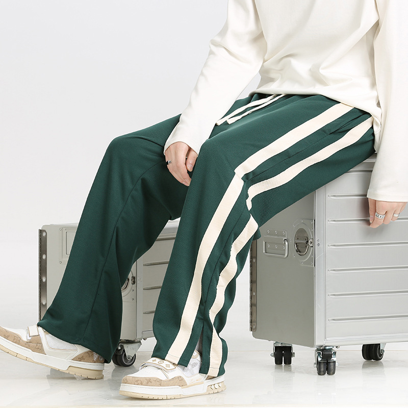 26 new spring and autumn men's casual pants, split loose Hong Kong style pants, straight leg sweatpants, men's trendy casual pants, sports p - view 5
