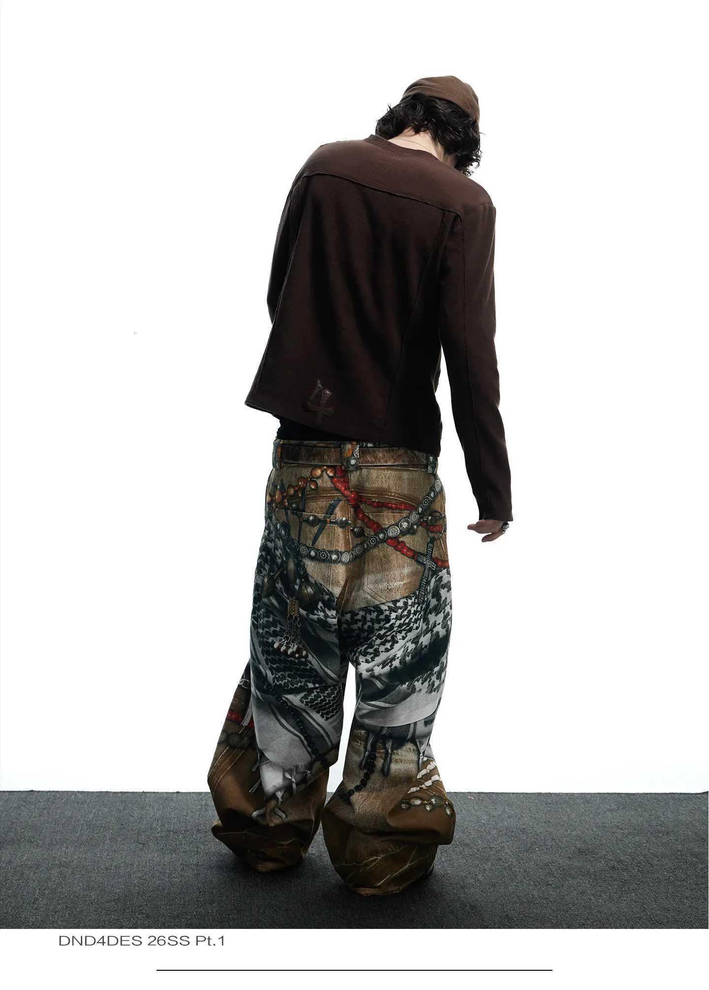 Men's Jeans Men Jeans Y2k Gyaru Punk Oversize 3D Print Denim Pants Vintage Hiphop Grunge Baggy Denim Trousers Alternative Clothes H260924 - view 5
