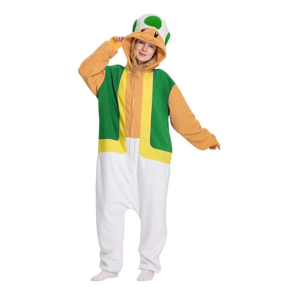 Sleep Lounge Women's ELEIMOS Halloween Onesie Green Mushrooms For Women Men Adult Animal Kigurumis Pyjamas Cartoon Pajama Homewear Cosplay Costum - view 4