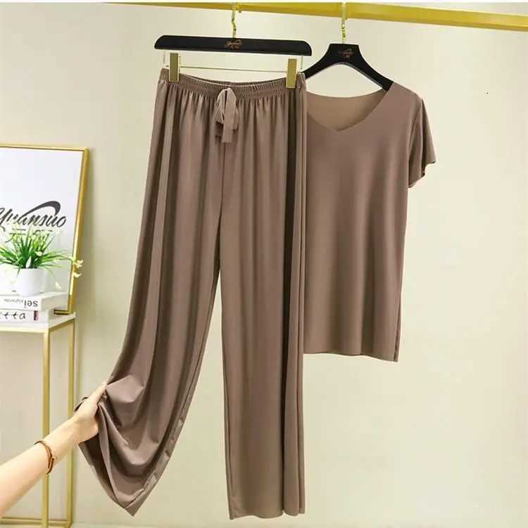 Women's Sleep Lounge Women's Home Clothes Suit Of Lady House Summer Living Room Wear Autumn Loose Homewear Pants Two Piece Set For Women Cut - view 5