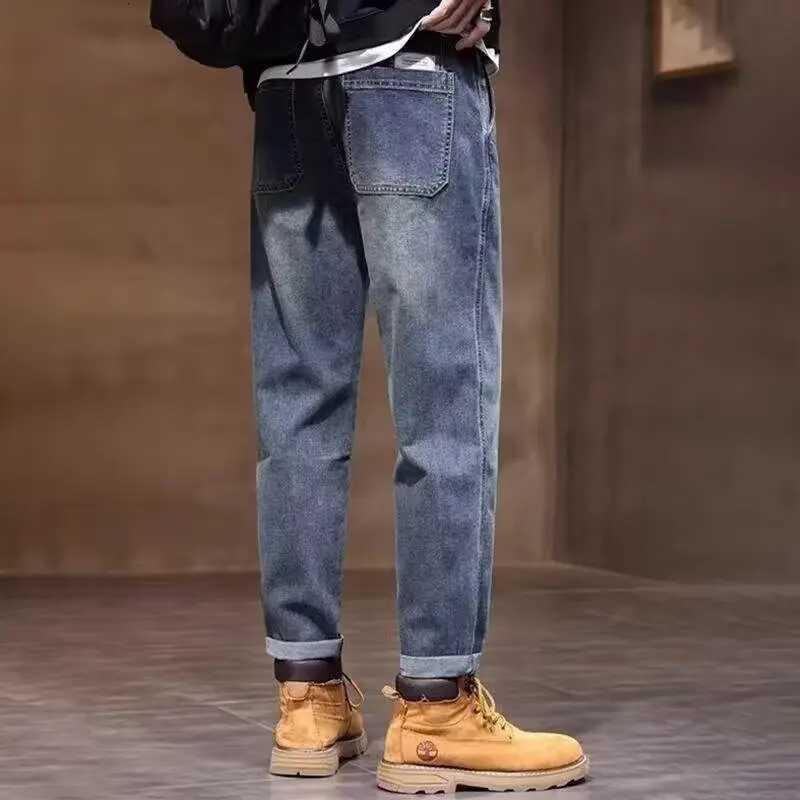 Men's Jeans 2026 New High Street Straight Baggy Denim Pants For Man Casual Appliques Youth Y2K Jeans Spring American Retro Fashion Blue Jean H260 - view 7
