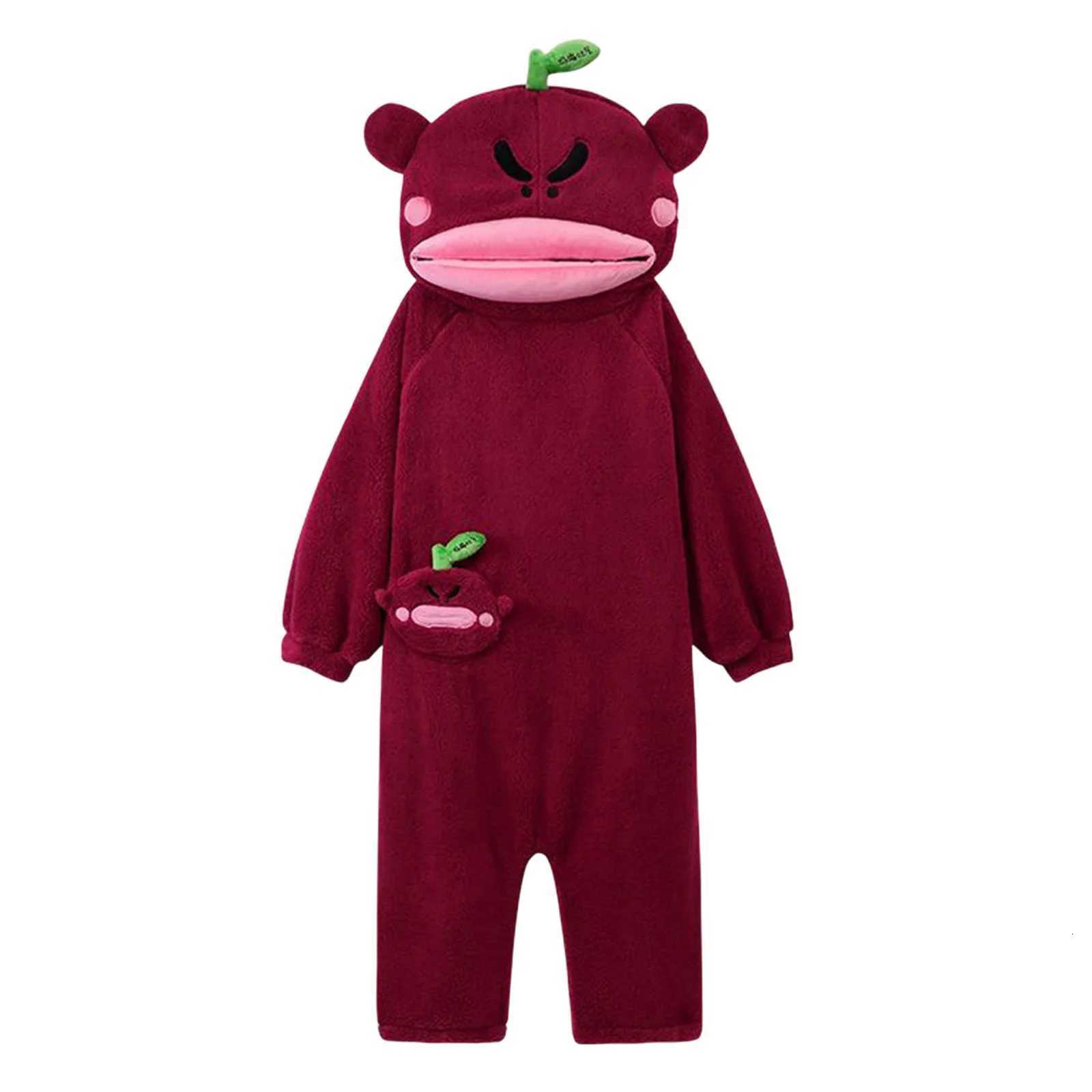 Sleep Lounge Women's Cartoon Big Mouth Monster Funny Onesie Kigurumi Pajamas For Men Women Winter Thickened Fleece Warm Loungewear Home Sleepwear - view 5