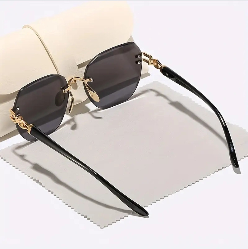 Luxury Fashion Designer Sunglasses European And American Style Ins Fashion Frameless Cut-Edge Gradient Sunglasses, Light Luxury, Elegant, Unique, Tren - view 5