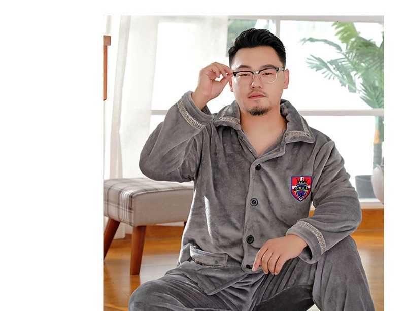 Sleep Lounge Women's Winter Men Thick Flannel Pajamas Sets fleece Warm sleepwear plus size 6XL 9XL 12xl Home Coral fleece Pijamas Suit HomewearC2 - view 7