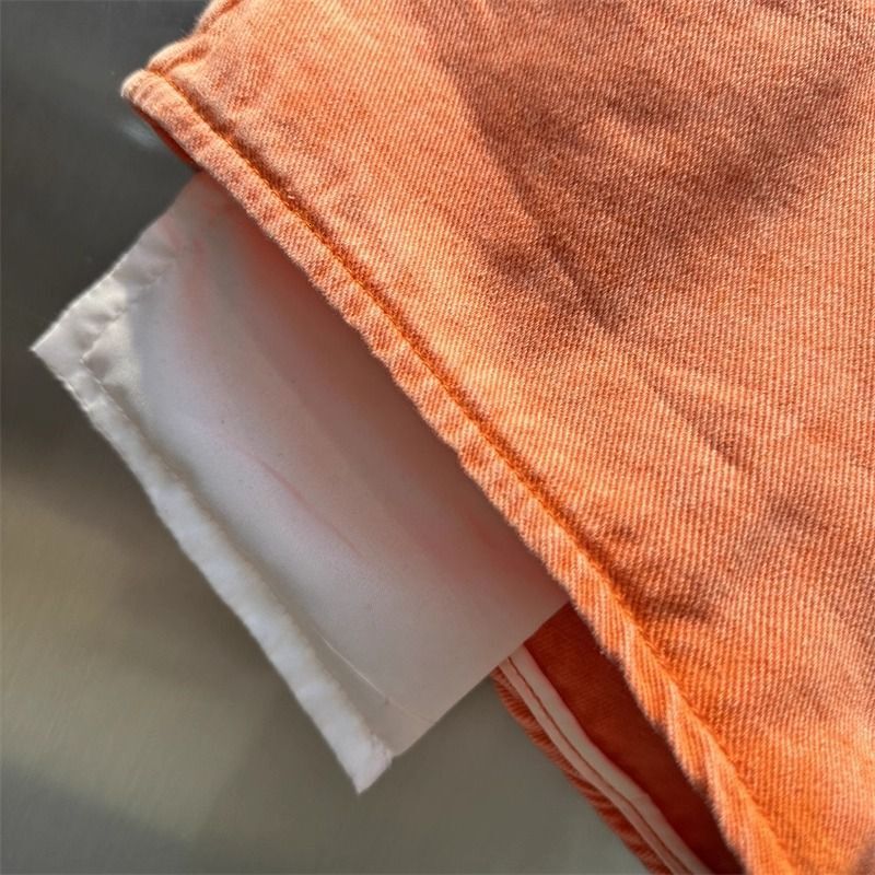 2026 Autumn New Orange Denim High Waist Pockets Sexy Hot Pants Jean Shorts - view 6