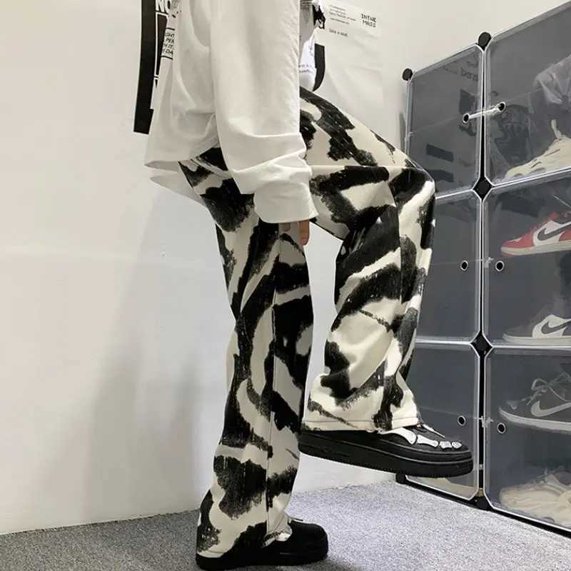Men's Pants High Street Tie-Dye Casual Pants Men's and Men 2025 Summer New Loose Straight Leg Full Length Mid-waist Versatile Pants Male D26 - view 4