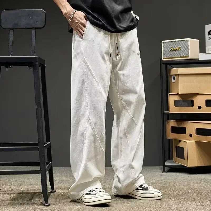 Men's Jeans Autumn Japanese Retro Casual Straight-leg Pants For Men 2026 New Baggy Appliques Trousers High Street Gym Y2K Pantalones Hombre H2609