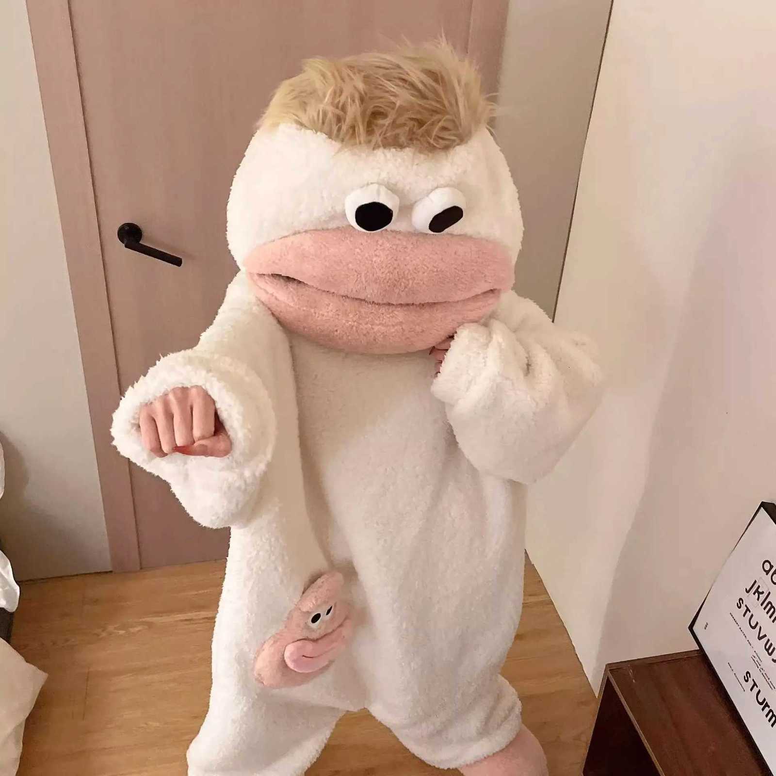 Lounge Women's Sleep New Big Mouth Monster Cute Funny Onesie Pajamas Thickened Coral Fleece Homewear For Couples Men Women Autumn Cartoon Pajamas - view 5