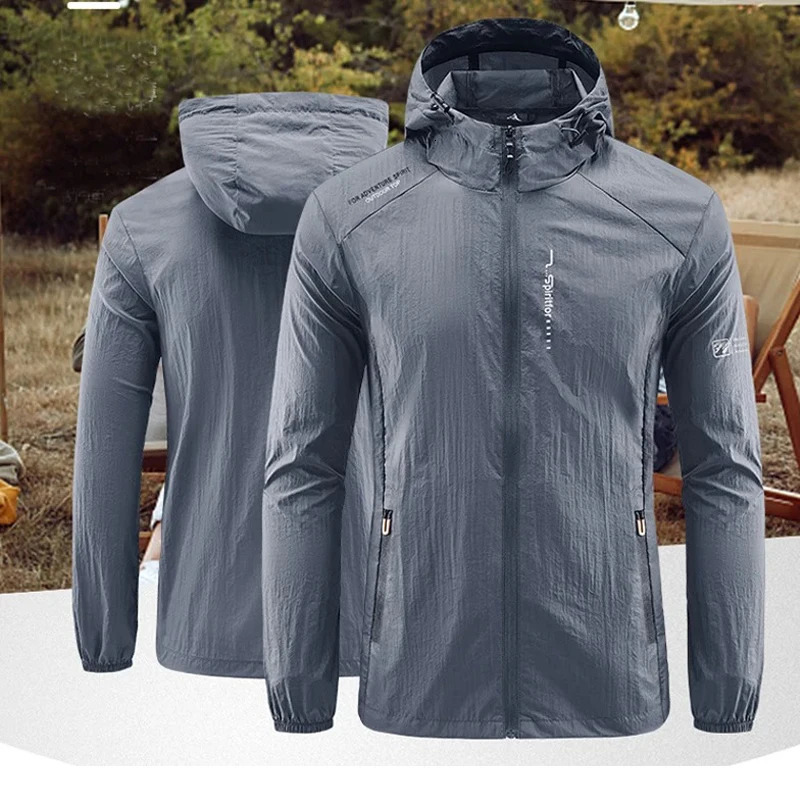 UPF50 Summer Outdoor Quick Dry SunProtective Thin Jacket Men Hiking Fishing Cycling Hooded Gym Sport Ultra Light Windbreaker 260924 - view 7