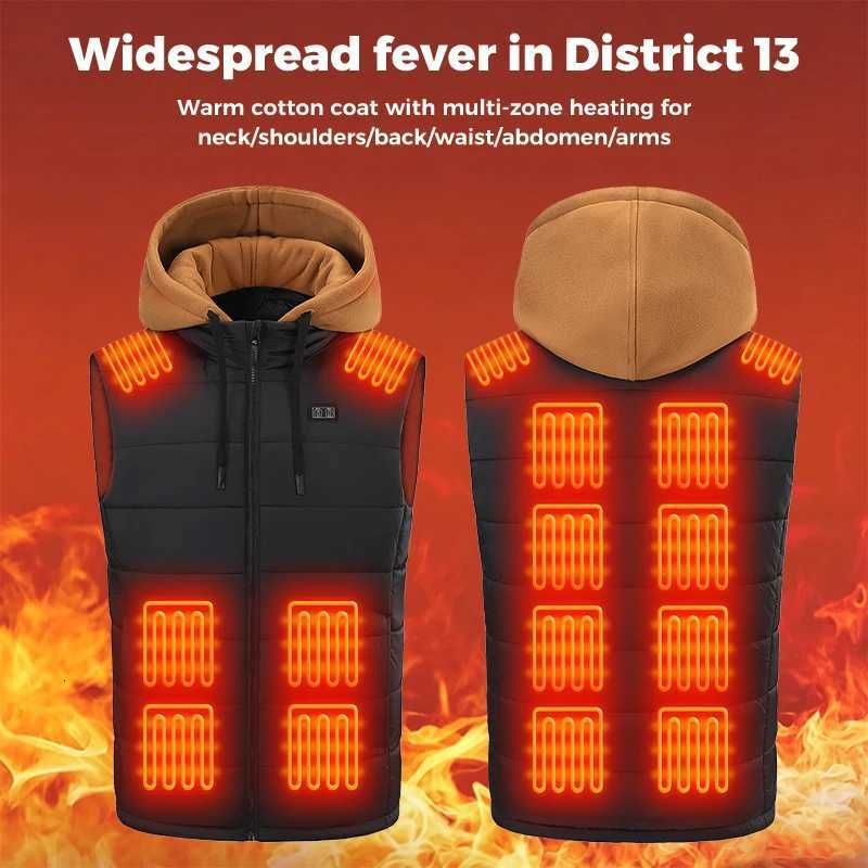 Zone Outdoor Jackets Hoodies 15 Heated Vest USB Rechargeable Smart Temp Control Soft Thermal Waistcoat For Outdoor Working Unisex Machine Washable N26 - view 4