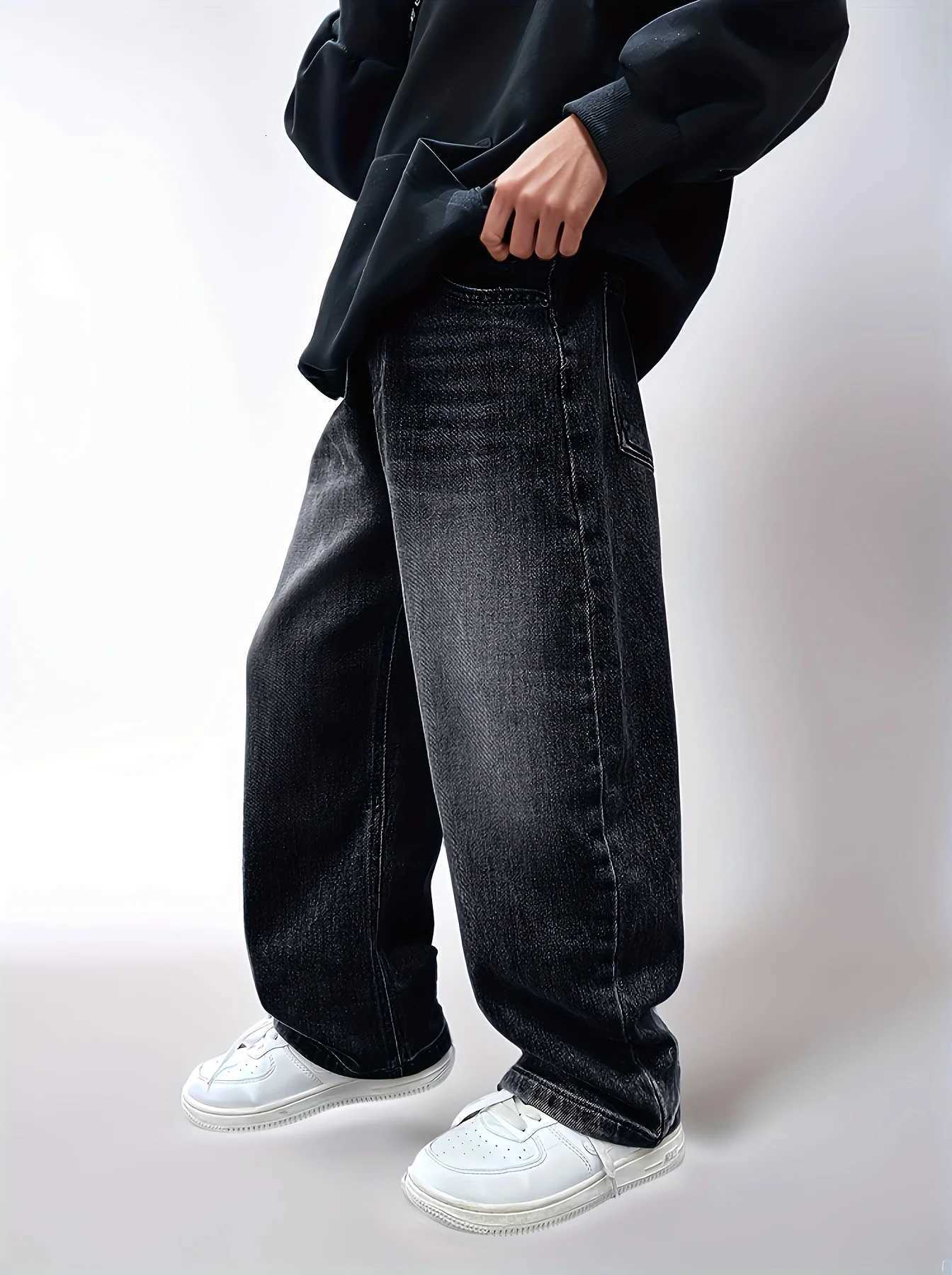 Men's Jeans Jeans All-Season Loose Trendy Jeans Street Casual Hip-Hop Pants FESTival-Style Pants. Full Elastic Waistband H260924 - view 3