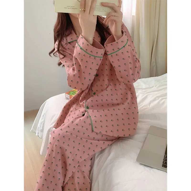 Women's Sleep Lounge Spring and Autumn New Women's Long Sleeve Long Pants Pajamas Printed Sweet Loose Casual Pajamas Homewear Loose Casual S - view 3