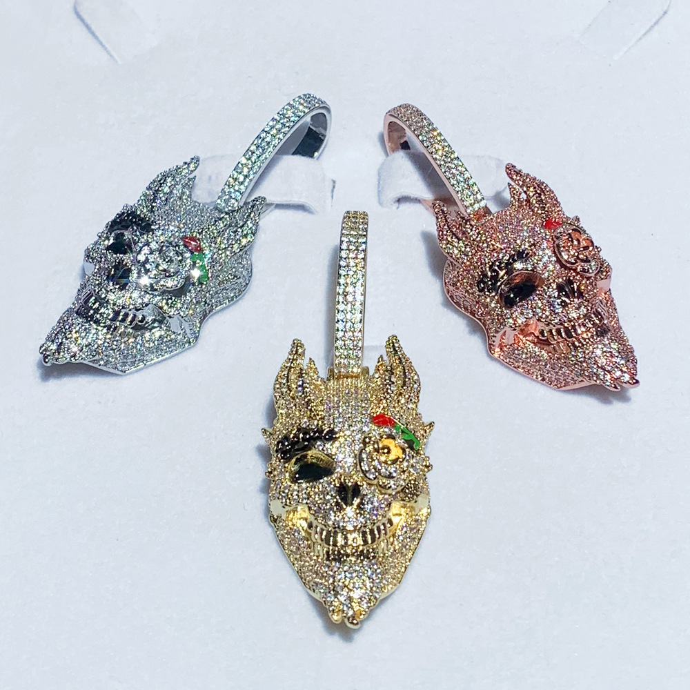 Skull Pendant Necklace for Men Hip Hop Jewelry Ready Stock Wholesale - view 5