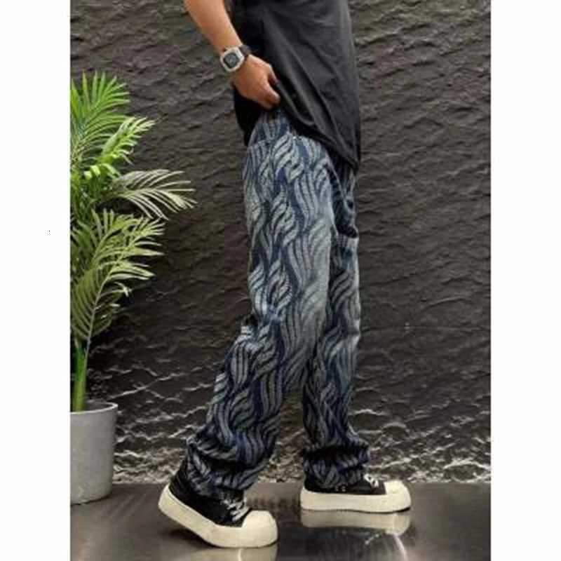 Men's Jeans Spring and Autumn European Street Style Jeans Men's Vintage Korean Embroidery Casual Harajuku Elastic Trousers H260924 - view 5