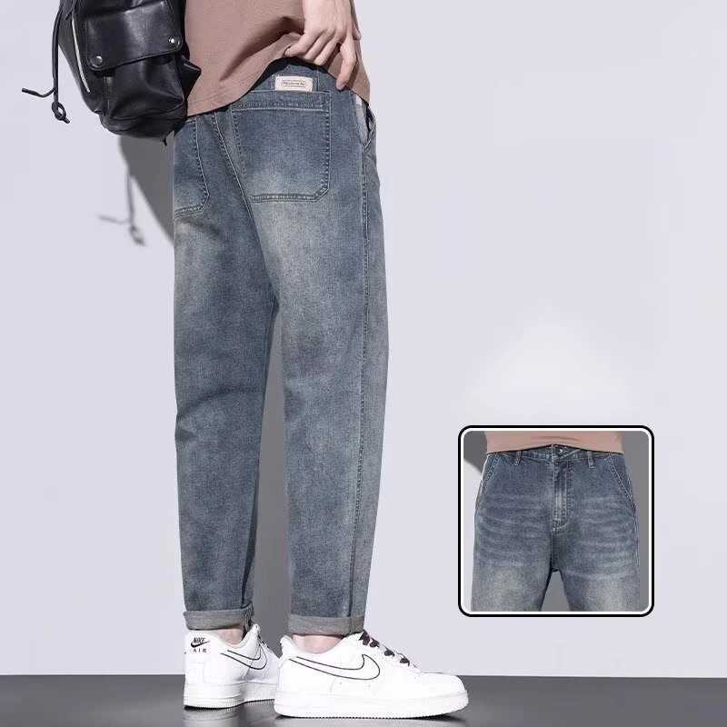 Men's Jeans 2026 New High Street Straight Baggy Denim Pants For Man Casual Appliques Youth Y2K Jeans Spring American Retro Fashion Blue Jean H260 - view 4