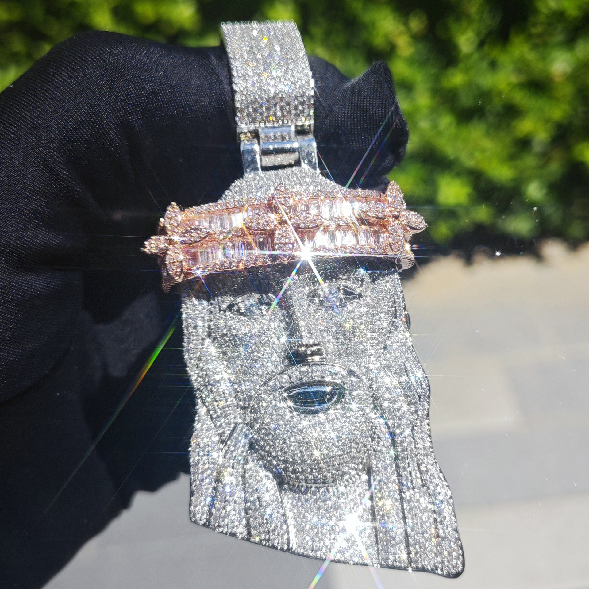 Personalized Image Design European and American Hip-Hop Men's Pendant Street Fashion Moissanite Necklace in Stock Wholesale - view 3