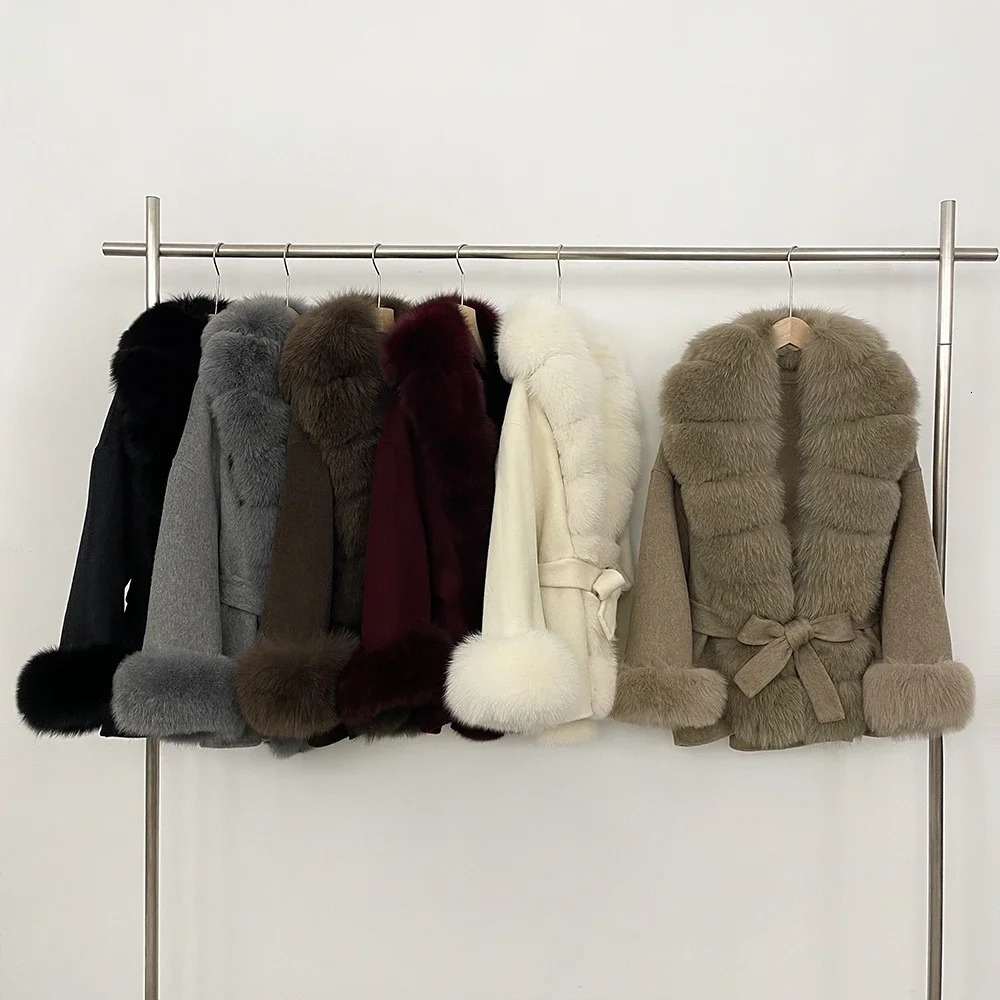 Elegant Wool Fur Coat Female y Autumn Woolen Women Winter Warm Collar Blend Jacket Clothes for 260911 - view 3