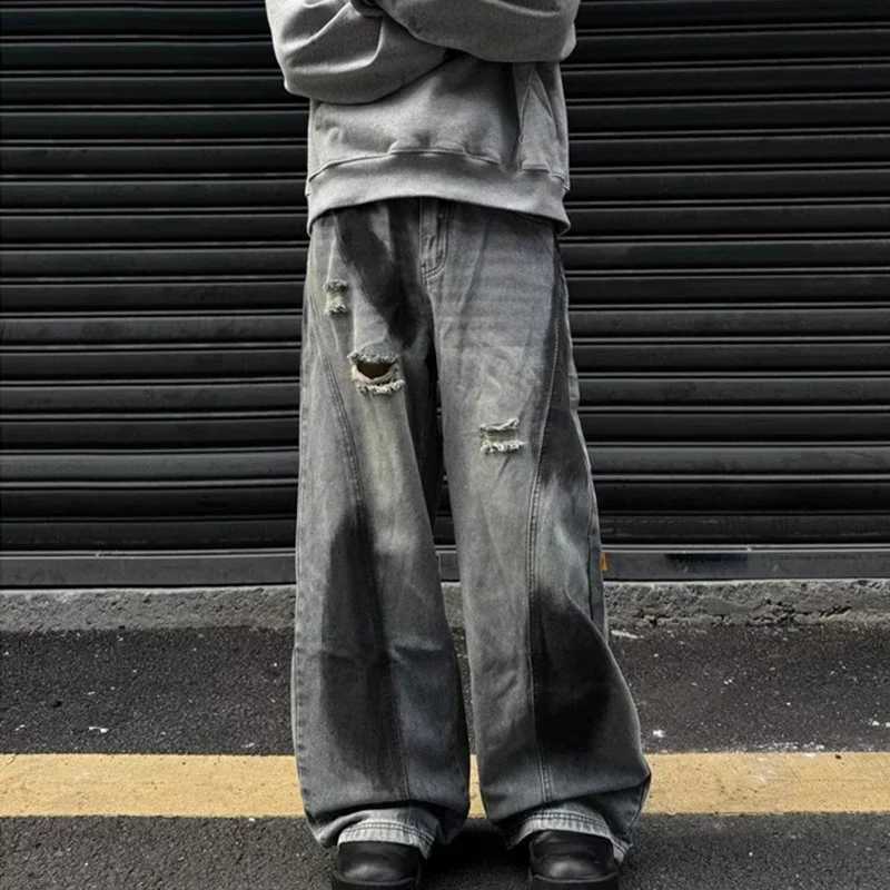 Men's Jeans 2025 New Y2K Vintage Streetwear Baggy Jeans For Men Hip Hop Fashion Ripped Jean Women Punk Harajuku Straight-Leg Denim Pants H260924 - view 5