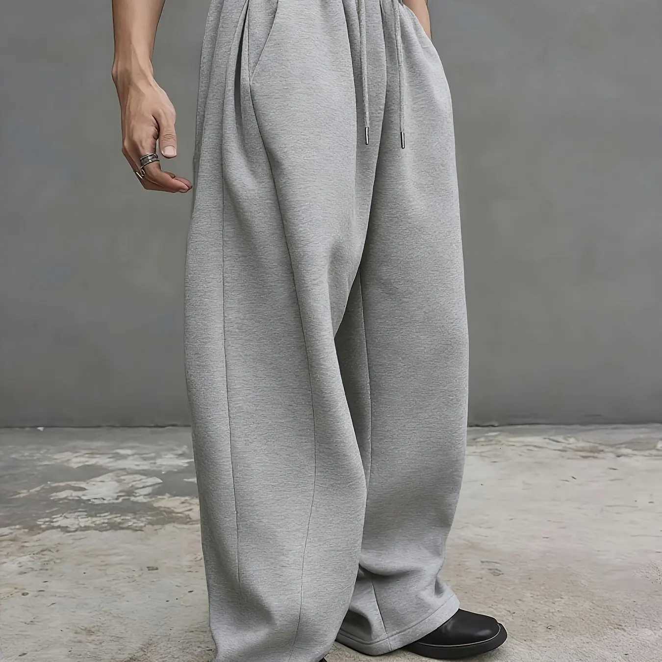 Men's Pants Men's Large Size Oversized Wide-Leg Sweatpants - Loose-Fit Trousers with Elastic Waist dr1 Breathable Winter Pants D260924 - view 3