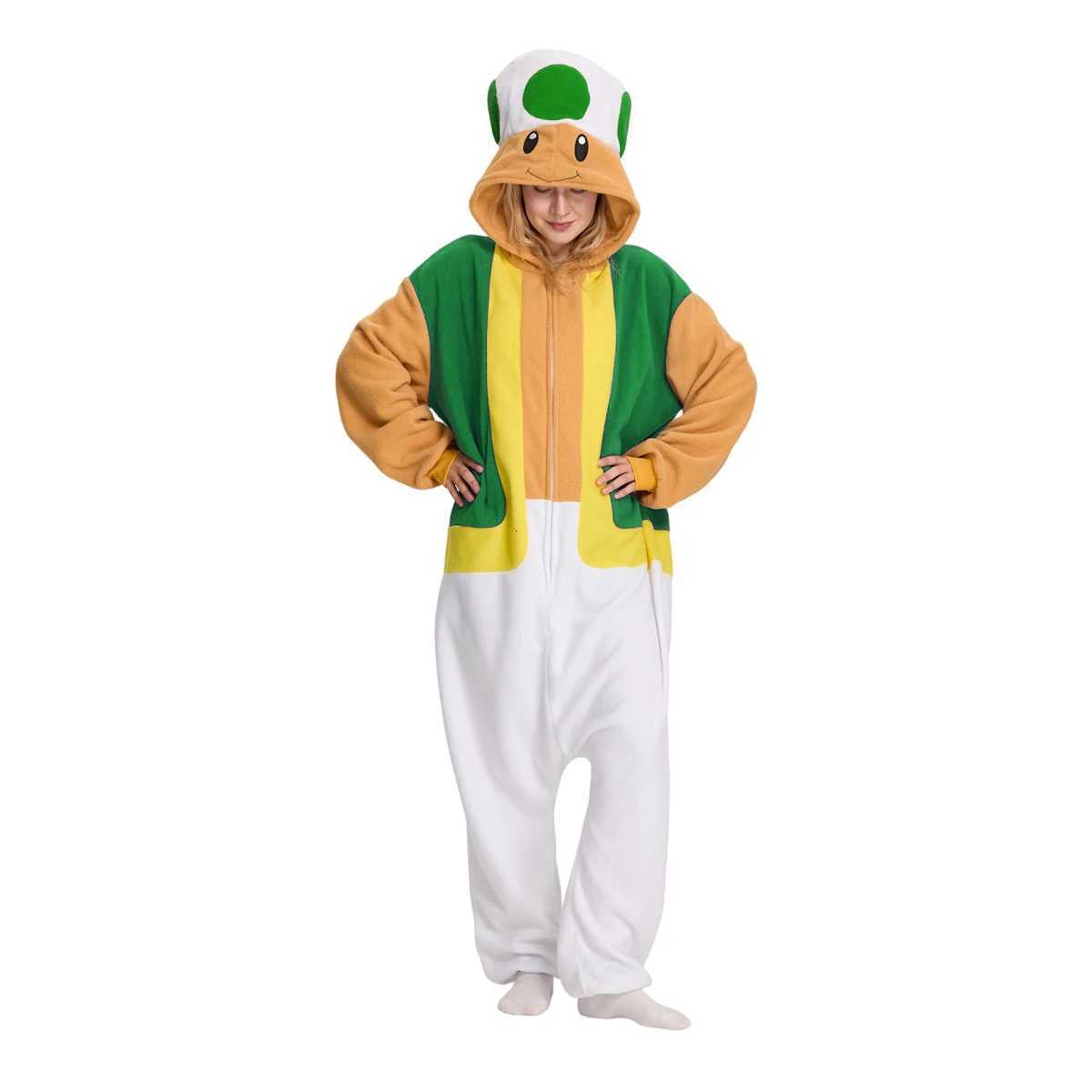 Sleep Lounge Women's ELEIMOS Halloween Onesie Green Mushrooms For Women Men Adult Animal Kigurumis Pyjamas Cartoon Pajama Homewear Cosplay Costum