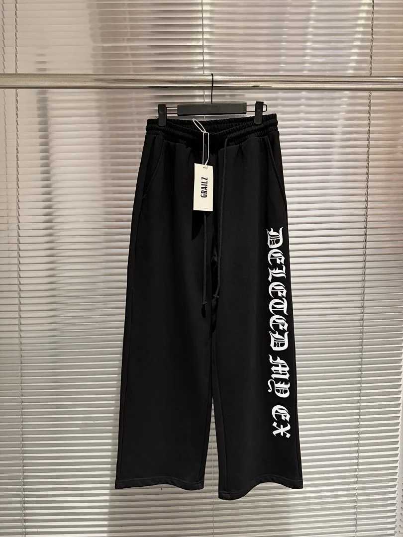 Men's Pants Fashion Sweatpants Men Heavyweight Cotton Wide Leg Pants Gothic Letter Printed Loose Casual Streetwear Sports Trousers D260924