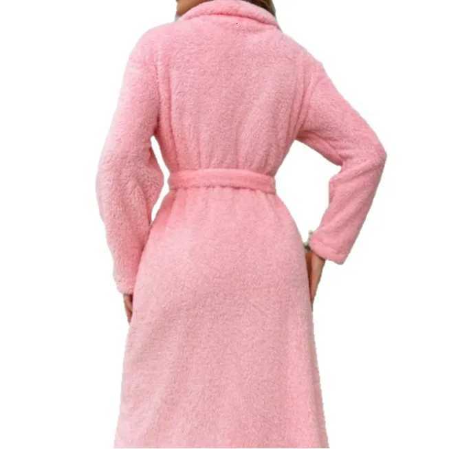 Sleep Lounge Women's Women's long autumn and winter bathrobe flannel thick nightgown coral velvet soft home gown nightgownC260924 - view 6