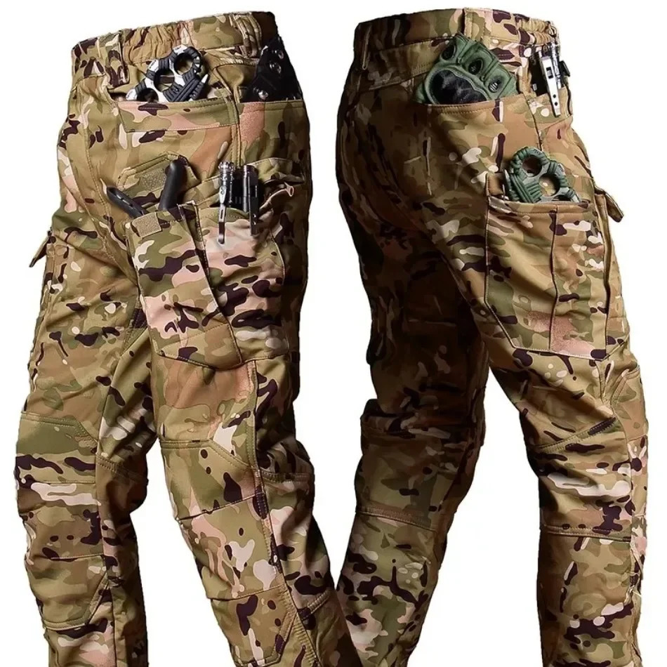 Winter Tactical Pants Men Shark Skin Soft Shell Cargo Trousers Outdoor Multi-pocket Windproof Waterproof Combat Pant S-4XL 260923 - view 3