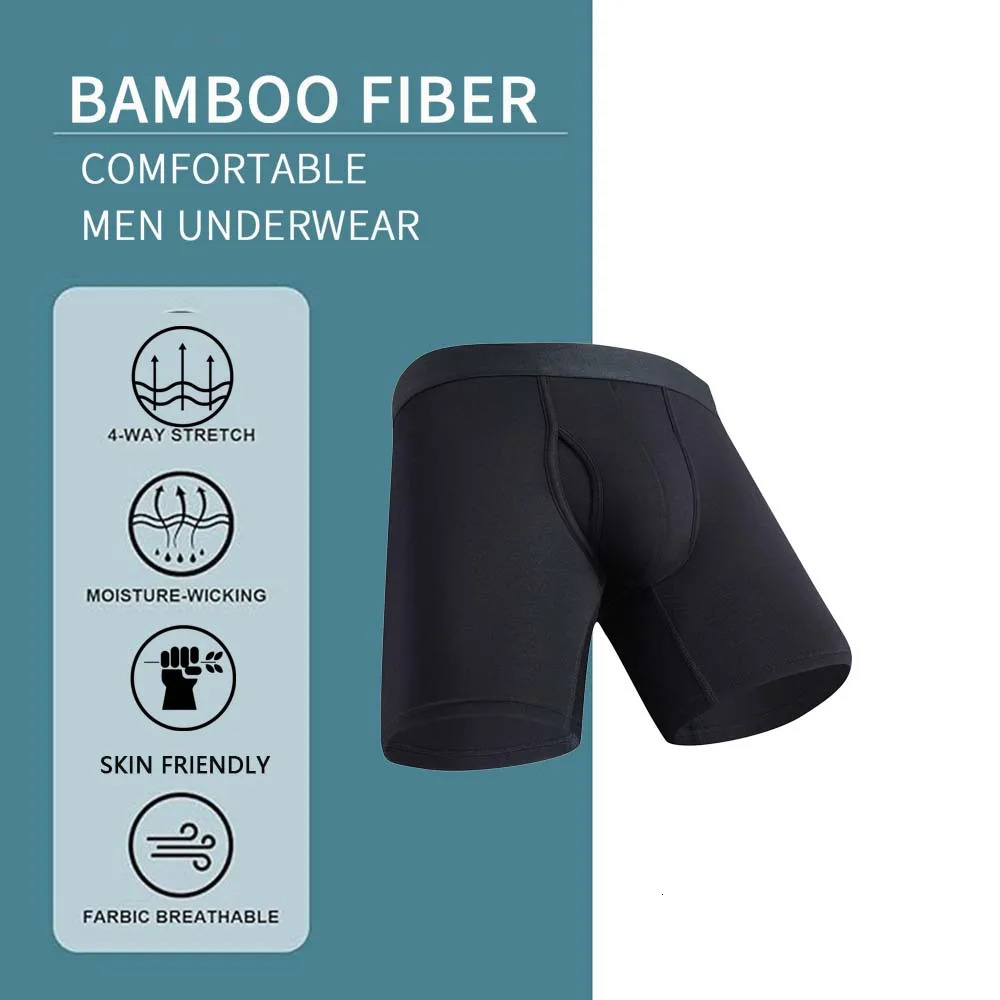 8Pcs Bamboo Fiber Boxers Man Breathable Long Boxer Soft Touch Men's Clothing U Convex Male Underpants Anti-Curling Underwear Man 260923 - view 4